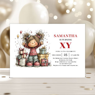 Invitation Carton d'invitation d'anniversaire pour une fille
