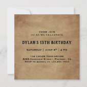 Invitation Carton d'invitation d'anniversaire pour une soirée (Dos)