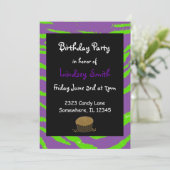 Invitation Carton d'invitation d'anniversaire rayures de tigr (Debout devant)