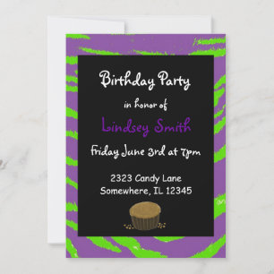 Invitation Carton d'invitation d'anniversaire rayures de tigr