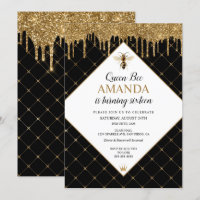 Carton d'invitation d'anniversaire Reine Abeille d