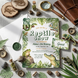 Invitation Carton d'invitation d'anniversaire Reptile à l'aqu