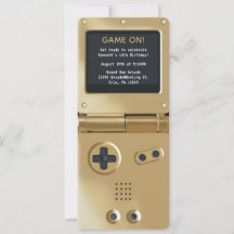 Carton d'invitation d'anniversaire Retro Gold pour