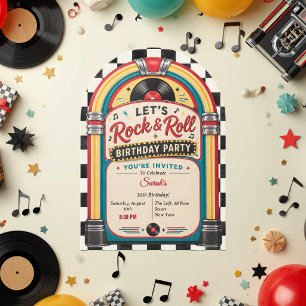 Invitation Carton d'invitation d'anniversaire Rock and Roll R