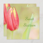 Invitation carton d'invitation d'anniversaire seize ans tulip (Devant / Derrière)