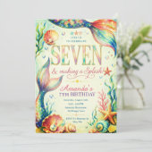 Invitation Carton d'invitation d'anniversaire Seven Making a (Debout devant)