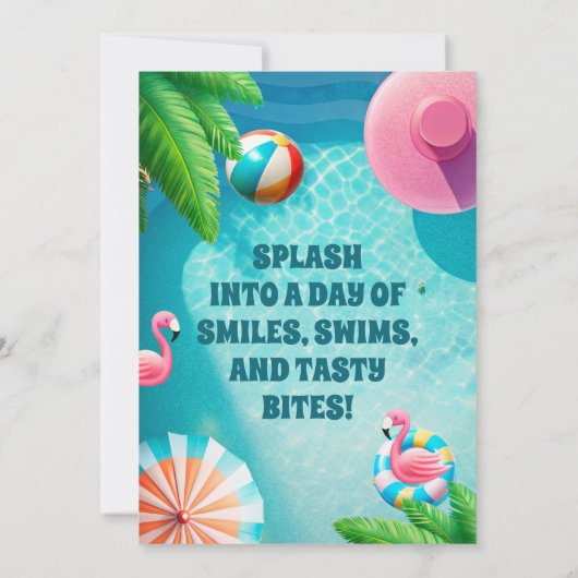 Invitation Carton d'invitation d'anniversaire Super Fun Flami (Dos)