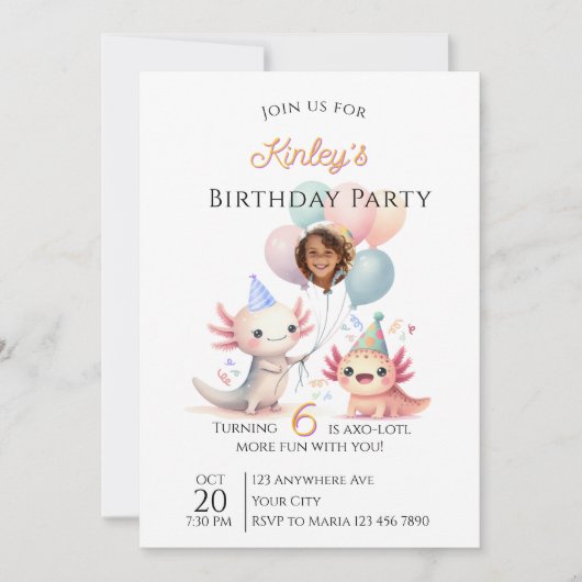 Invitation Carton d'invitation d'anniversaire sur le thème de (Devant)