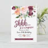 Invitation Carton d'invitation d'anniversaire surprise Blush (Debout devant)