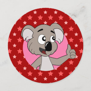 Invitation Carton d'invitation d'anniversaire tête de koala