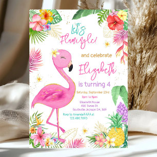 Invitation Carton d'invitation d'anniversaire thème tropical 