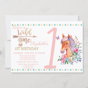 Invitation Carton d'invitation d'anniversaire Wild One,Flèche