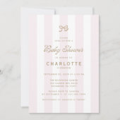 Invitation Carton d'invitation de baby shower à rayures audac (Devant)