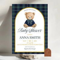 Carton d'invitation de Baby Shower Luxueux Ours Pr