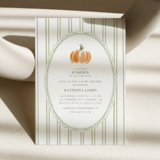 Invitation Carton d'invitation de Baby Shower Moderne Citroui