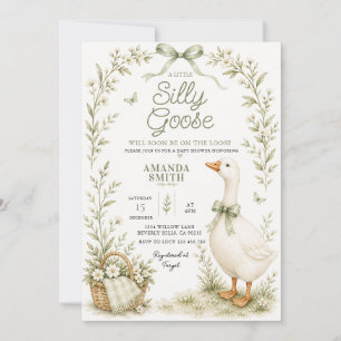 Invitation Carton d'invitation de Baby Shower Silly Goose Ver