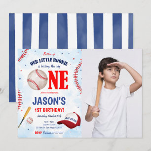 Invitation Carton d'invitation de baseball photo modifiable