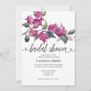 Invitation Carton d'invitation de Bougainvillea pour la fête