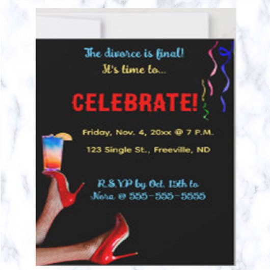 Invitation Carton d'invitation de célébration Editable Red Hi