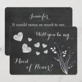 Invitation Carton d'invitation de demoiselle d'honneur floral (Devant / Derrière)