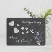 Invitation Carton d'invitation de demoiselle d'honneur floral (Debout devant)