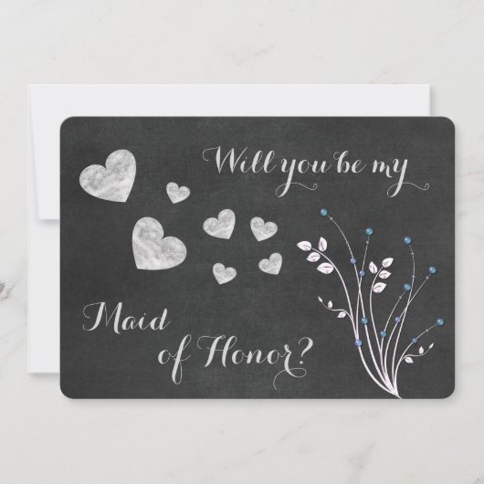 Invitation Carton d'invitation de demoiselle d'honneur floral (Devant)