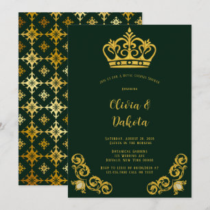 Invitation Carton d'invitation de douche de couple Couronne R