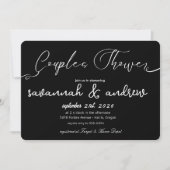 Invitation Carton d'invitation de douche de couples de script (Devant)