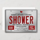 Invitation Carton d'invitation de douche de mariage à plaque  (Devant / Derrière)