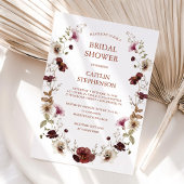 Invitation Carton d'invitation de douche de mariage bordeaux 