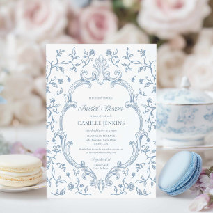 Invitation Carton d'invitation de douche de mariage élégant b