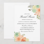 Invitation Carton d'invitation de douche de mariée à feuillag (Devant / Derrière)