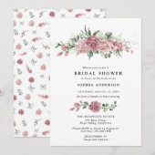 Invitation Carton d'invitation de douche de mariée à fleurs r (Devant / Derrière)
