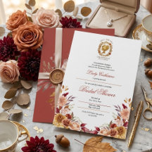 Carton d'invitation de douche de mariée automnale