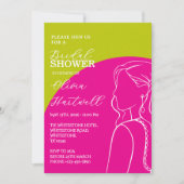 Invitation Carton d'invitation de douche de mariée Chartreuse (Devant)