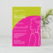 Invitation Carton d'invitation de douche de mariée Chartreuse (Debout devant)