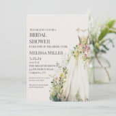 Invitation Carton d'invitation de douche de mariée de robe de (Debout devant)
