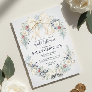 Invitation Carton d'invitation de douche de mariée d'hiver Cr