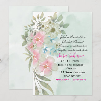 Invitation Carton d'invitation de douche de mariée Elegant Gr