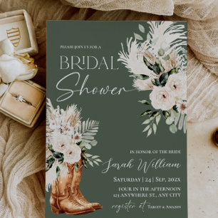 Invitation Carton d'invitation de douche de mariée en bottes