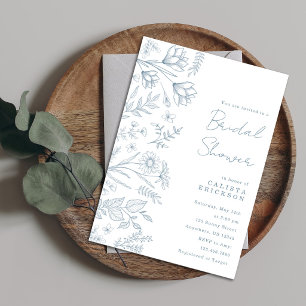 Invitation Carton d'invitation de douche de mariée en toile d