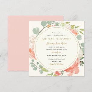 Invitation Carton d'invitation de douche de mariée florale de