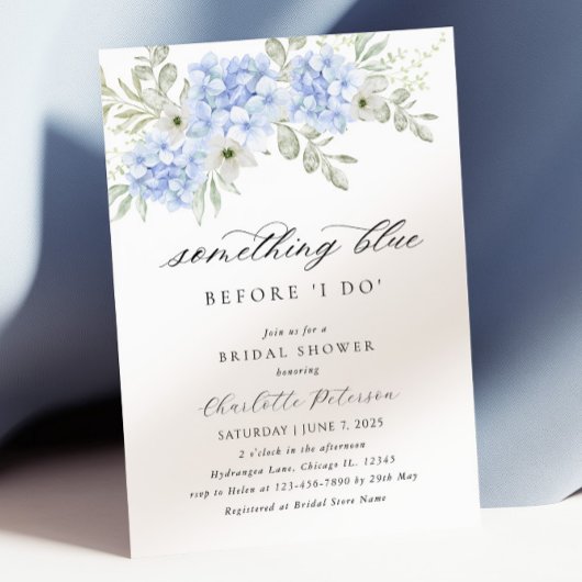 Invitation Carton d'invitation de douche de mariée Hydrangea