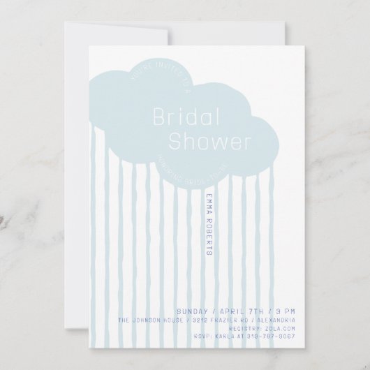 Invitation Carton d'invitation de douche de mariée Nuage de P (Devant)