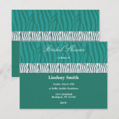 Invitation Carton d'invitation de douche de mariée vert cyan (Devant / Derrière)