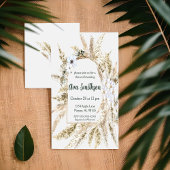 Invitation Carton d'invitation de douche Floral Pampas Grass
