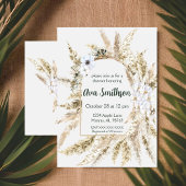 Invitation Carton d'invitation de douche Floral Pampas Grass