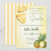 Invitation Carton d'invitation de douche thématique Ananas Ja (Devant / Derrière)