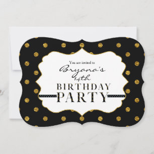 Invitation Carton d'invitation de fête à pois en feuille de f