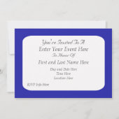 Invitation Carton d'invitation de fête Bleu foncé étoiles arg (Dos)